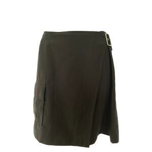 Vintage 90s Y2k Cargo Utility Black Mini Skirt Hidden Shorts Side Buckle S /4/6
